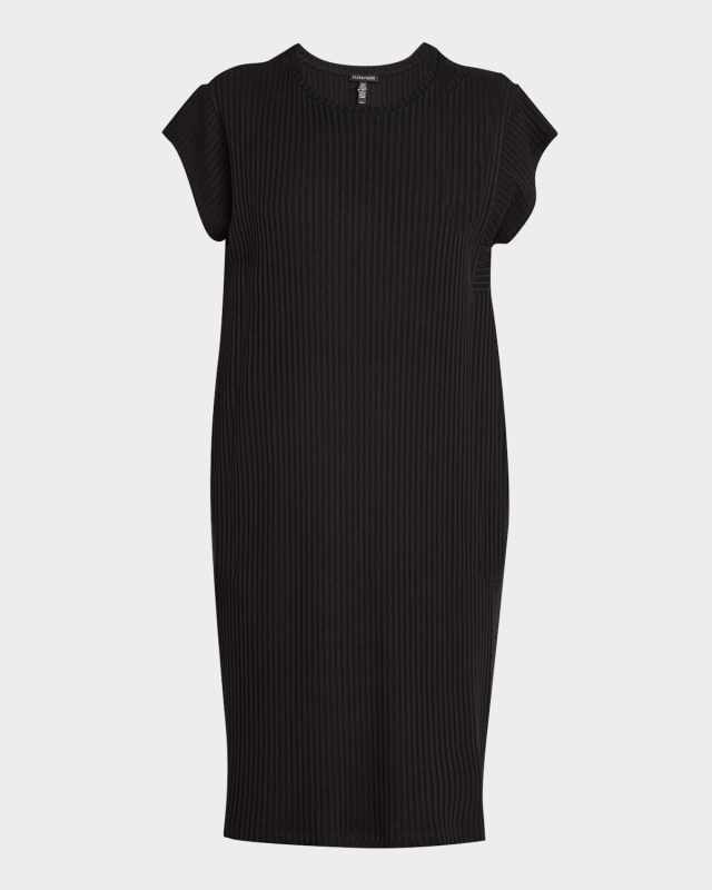 Ribbed Scoop-Neck T-Shirt Dress